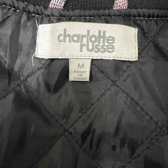 Charlotte Russe Gray bomber jacket zipper closure size M 90 baddie barbie - Picture 3 of 14